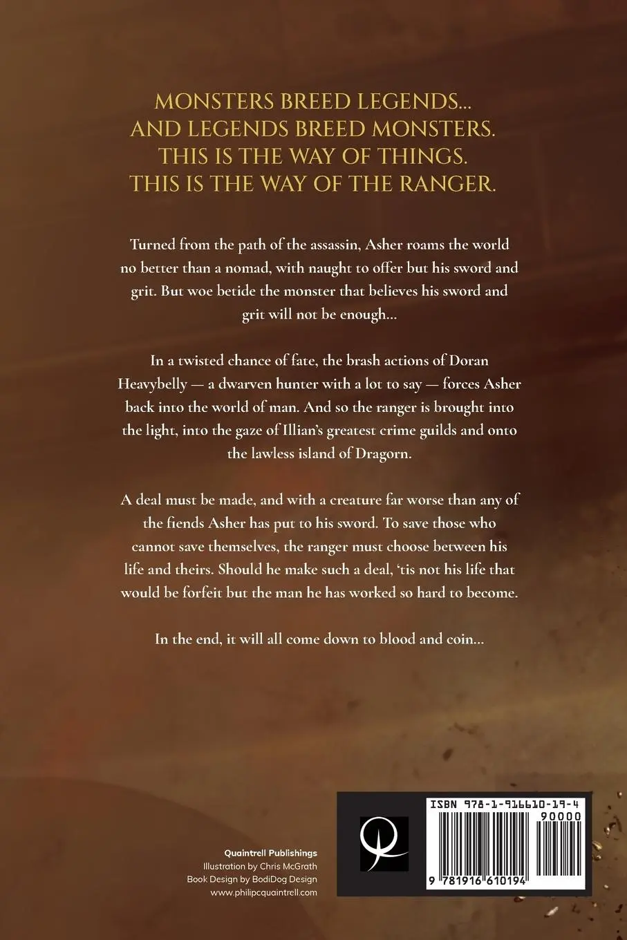 Rückseite: 9781916610194 | Blood and Coin | (The Ranger Archives: Book 2) | Philip C. Quaintrell
