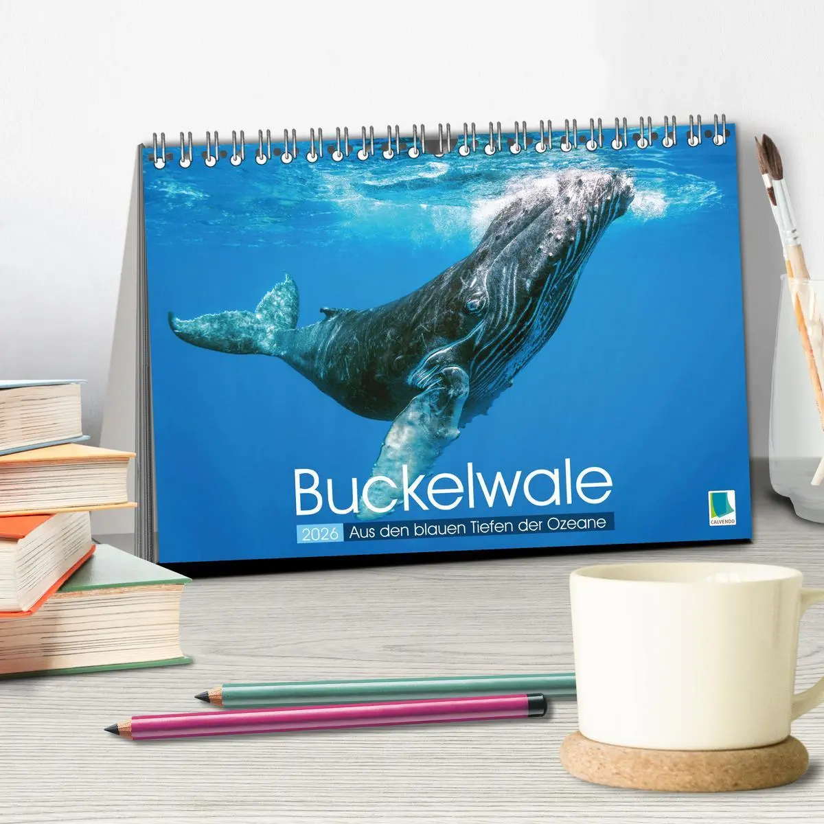 Bild: 9783457290194 | Buckelwale: Aus den blauen Tiefen der Ozeane (Tischkalender 2026...