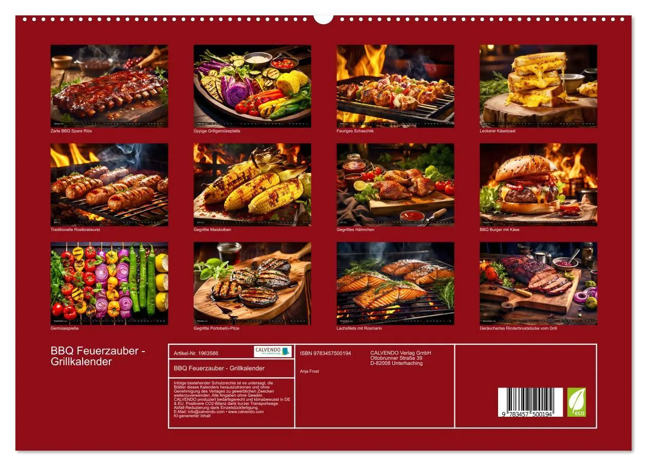 Bild: 9783457500194 | BBQ Feuerzauber - Grillkalender (hochwertiger Premium Wandkalender...
