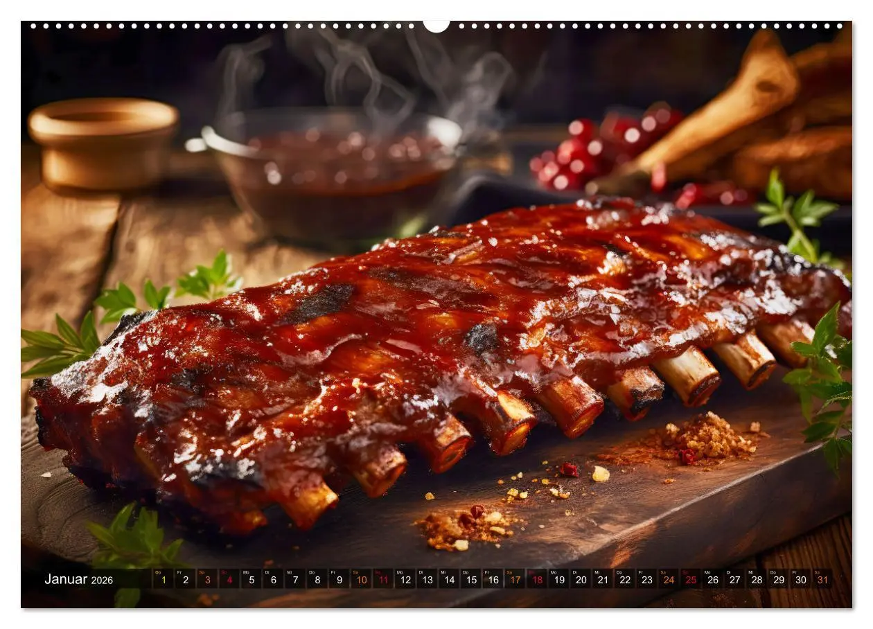 Bild: 9783457500194 | BBQ Feuerzauber - Grillkalender (hochwertiger Premium Wandkalender...