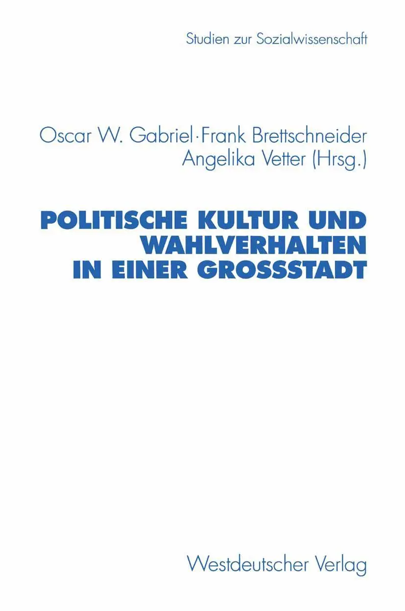 Cover: 9783531130194 | Politische Kultur und Wahlverhalten in einer Großstadt | Taschenbuch