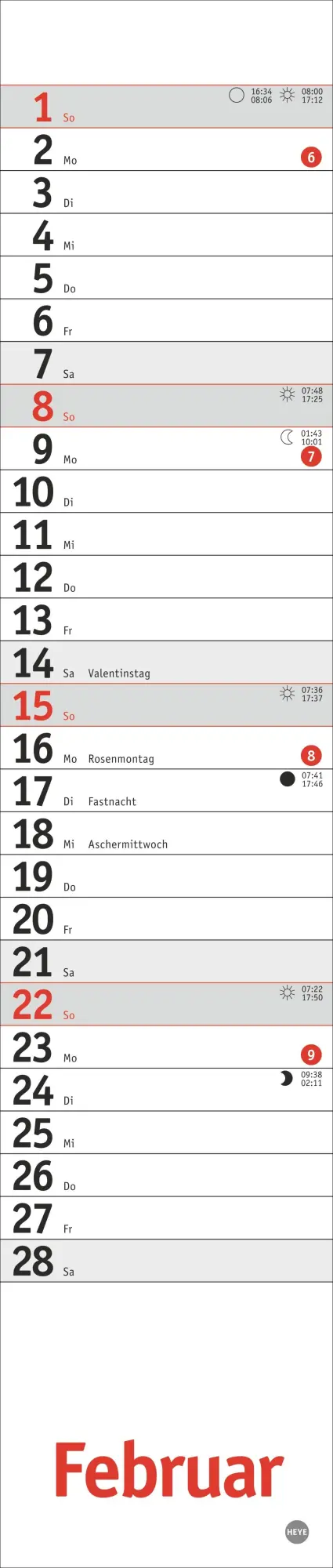 Bild: 9783756410194 | Langplaner mini, rot 2026 | Heye | Kalender | Bürokalender Heye | 2026