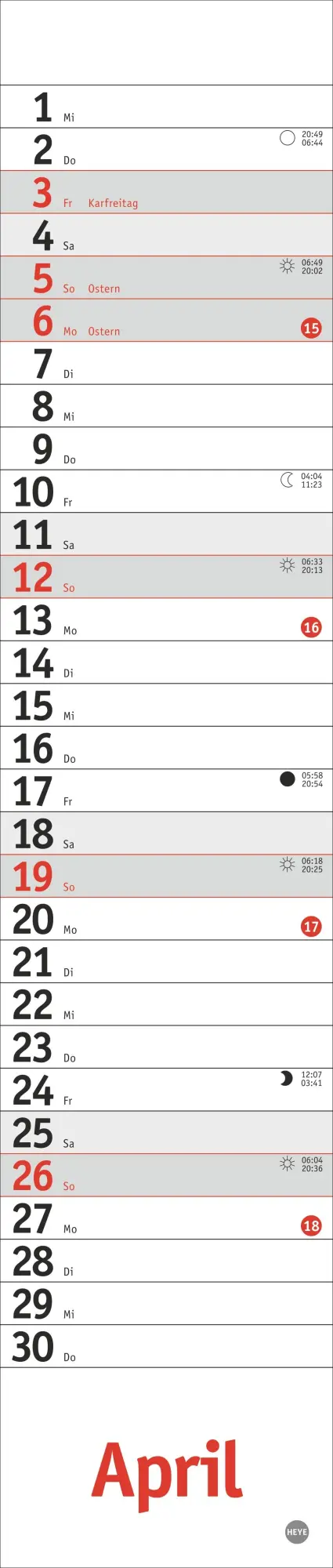Bild: 9783756410194 | Langplaner mini, rot 2026 | Heye | Kalender | Bürokalender Heye | 2026