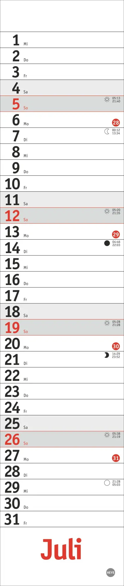 Bild: 9783756410194 | Langplaner mini, rot 2026 | Heye | Kalender | Bürokalender Heye | 2026