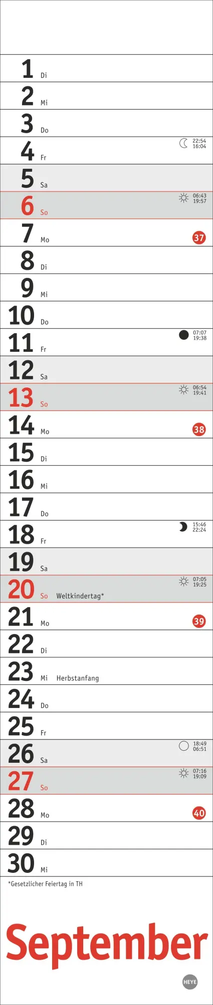 Bild: 9783756410194 | Langplaner mini, rot 2026 | Heye | Kalender | Bürokalender Heye | 2026