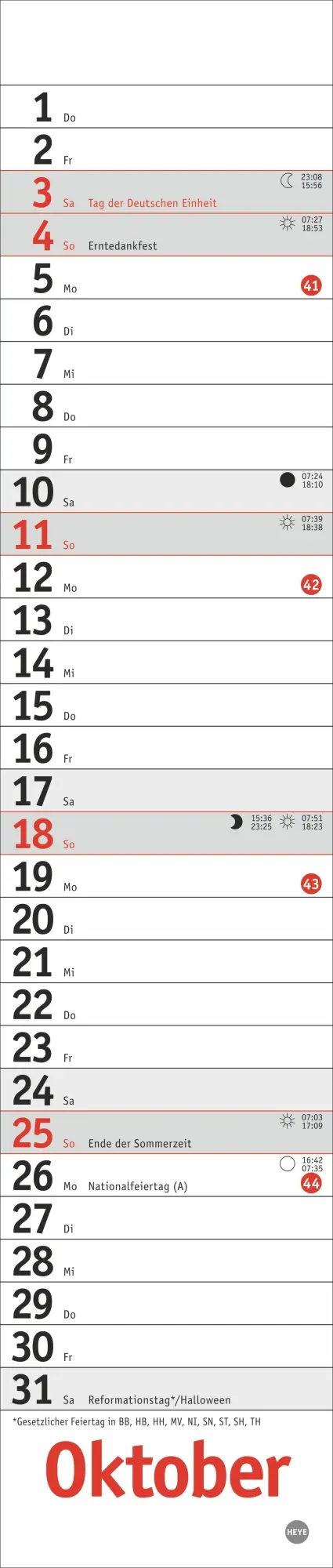 Bild: 9783756410194 | Langplaner mini, rot 2026 | Heye | Kalender | Bürokalender Heye | 2026