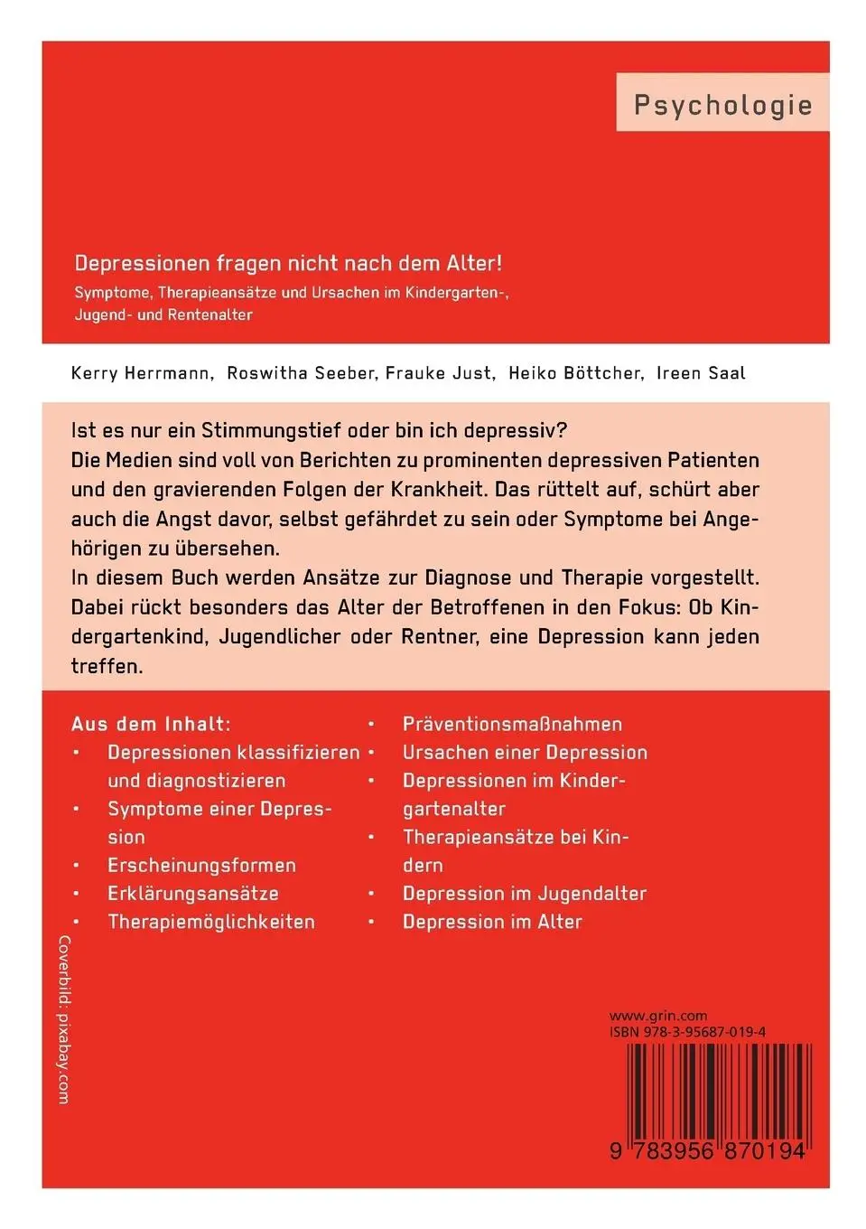 Rückseite: 9783956870194 | Depressionen fragen nicht nach dem Alter! | Kerry Herrmann (u. a.)