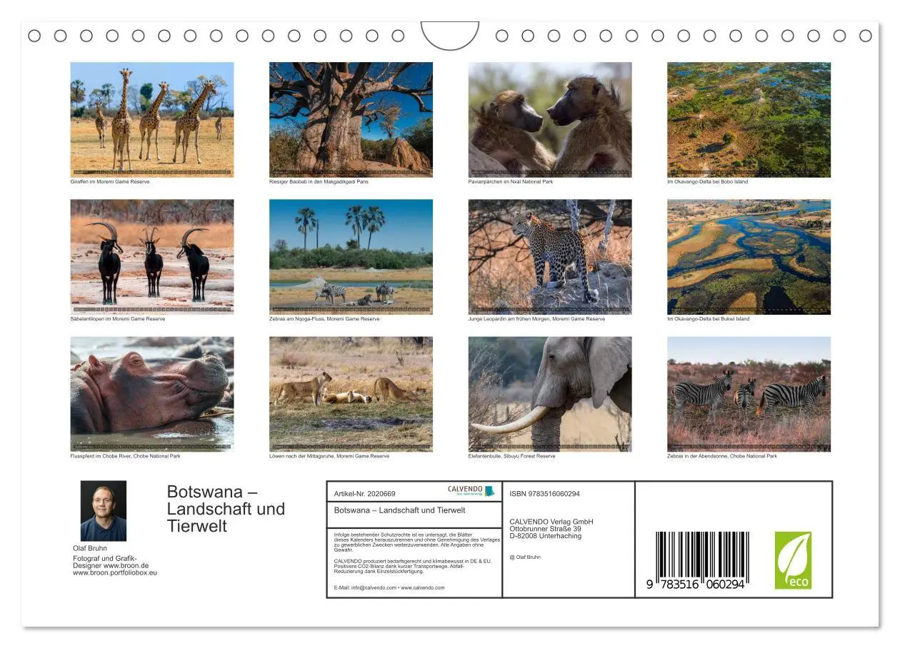 Bild: 9783516060294 | Botswana - Landschaft und Tierwelt (Wandkalender 2026 DIN A4 quer),...