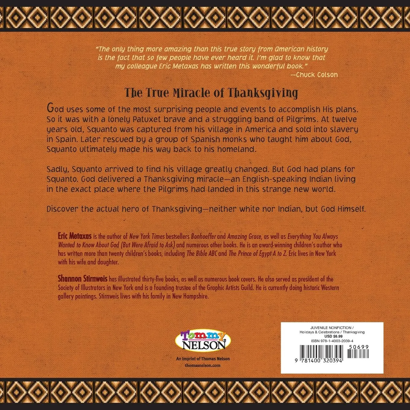 Rückseite: 9781400320394 | Squanto and the Miracle of Thanksgiving Softcover | Eric Metaxas