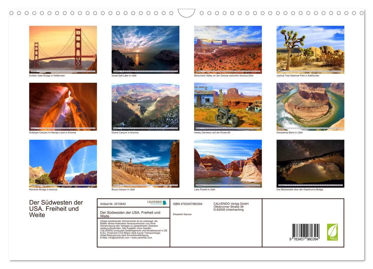 Bild: 9783457960394 | Der Südwesten der USA. Freiheit und Weite (Wandkalender 2026 DIN A3...