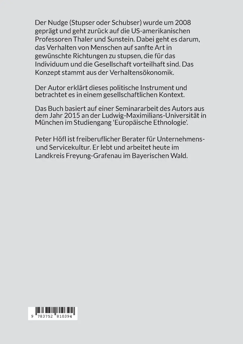 Rückseite: 9783752810394 | Nudging | Wer stupst hier und warum? | Peter Höfl | Taschenbuch | 2023