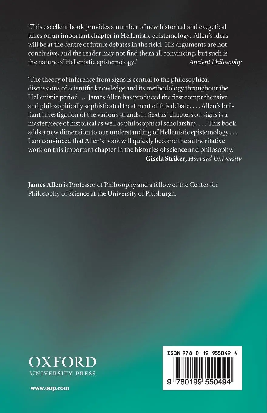 Rückseite: 9780199550494 | Inference from Signs | Ancient Debates about the Nature of Evidence