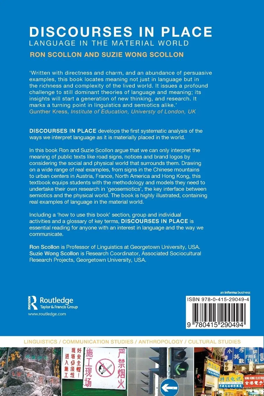 Rückseite: 9780415290494 | Discourses in Place | Language in the Material World | Scollon (u. a.)