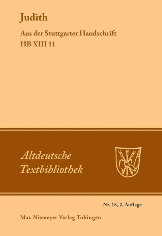 Cover: 9783484200494 | Judith | Aus der Stuttgarter Handschrift HB XIII 11 | Richert (u. a.)
