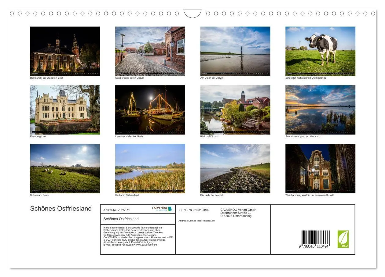 Bild: 9783516110494 | Schönes Ostfriesland (Wandkalender 2026 DIN A3 quer), CALVENDO...
