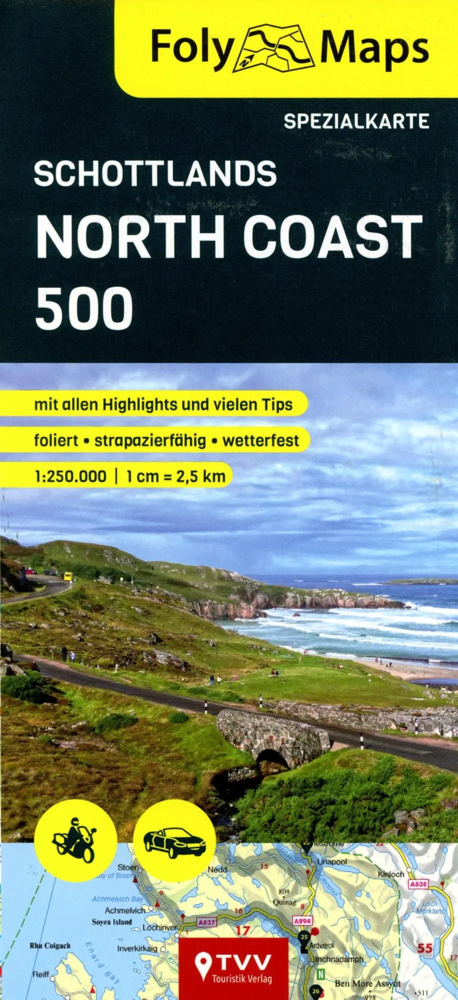Cover: 9783965990494 | FolyMaps Karte Schottlands North Coast 500 | Spezialkarte 1:250 000
