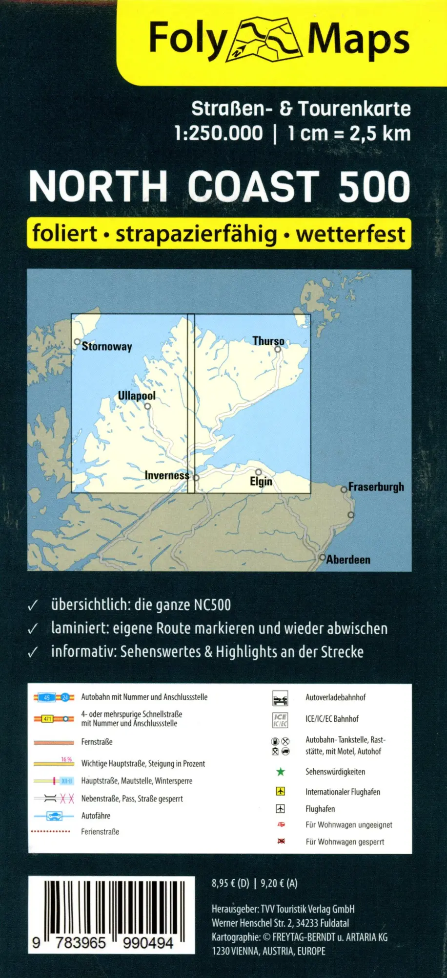 Bild: 9783965990494 | FolyMaps Karte Schottlands North Coast 500 | Spezialkarte 1:250 000