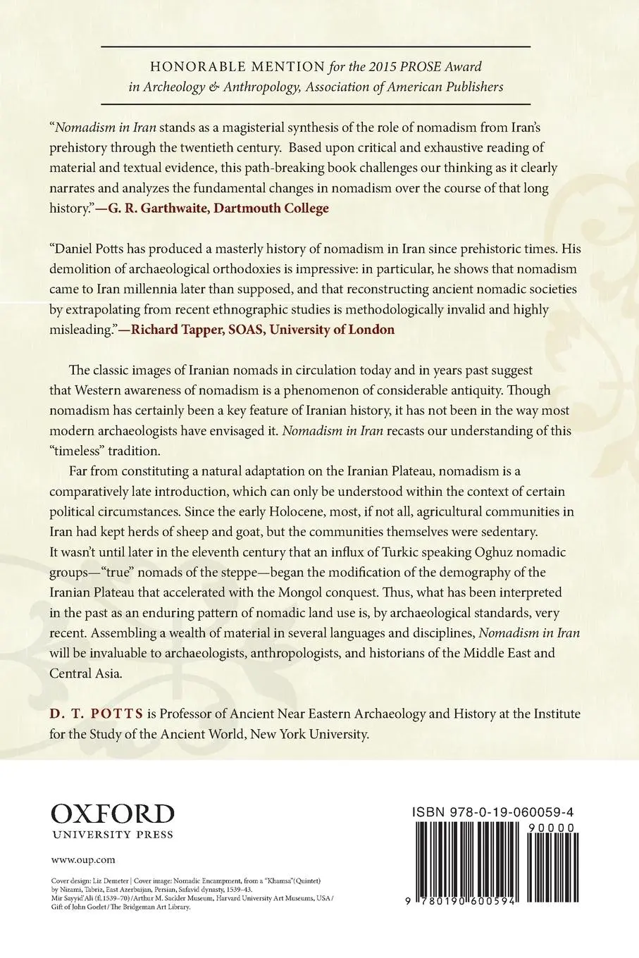 Rückseite: 9780190600594 | Nomadism in Iran | From Antiquity to the Modern Era | Potts (u. a.)