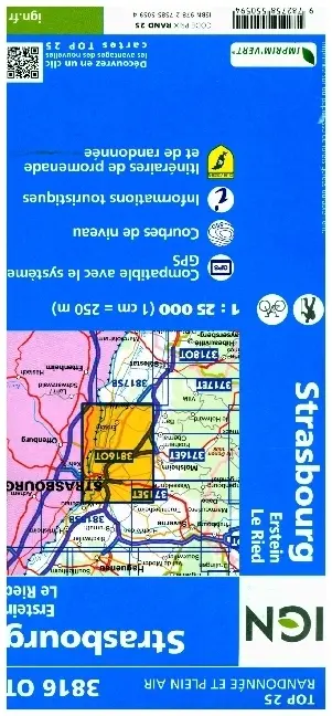 Cover: 9782758550594 | 3816OT Strasbourg.Erstein.Le Ried | (Land-)Karte | Französisch | 2020