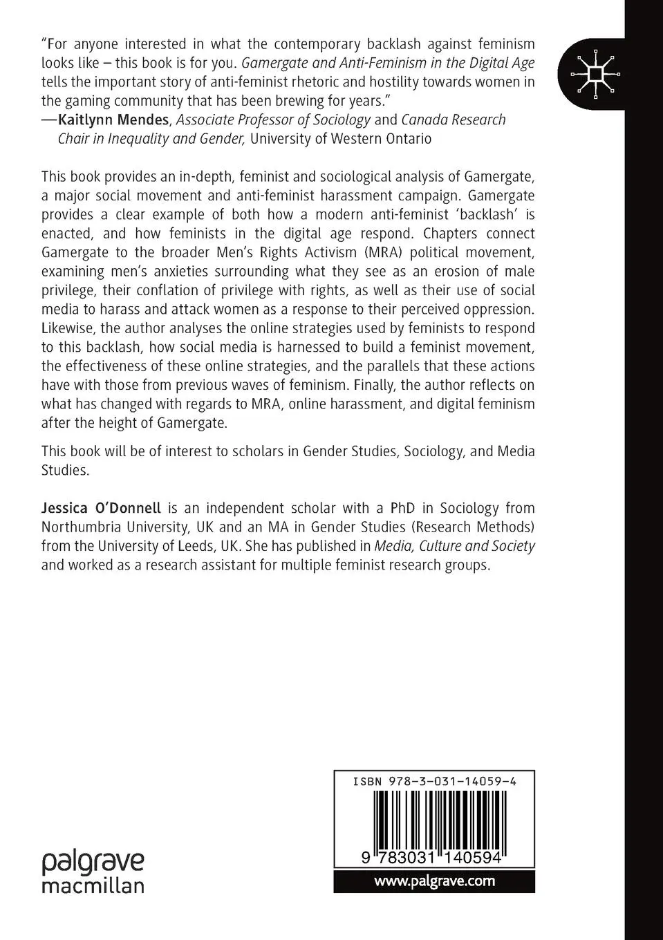 Rückseite: 9783031140594 | Gamergate and Anti-Feminism in the Digital Age | Jessica O'Donnell