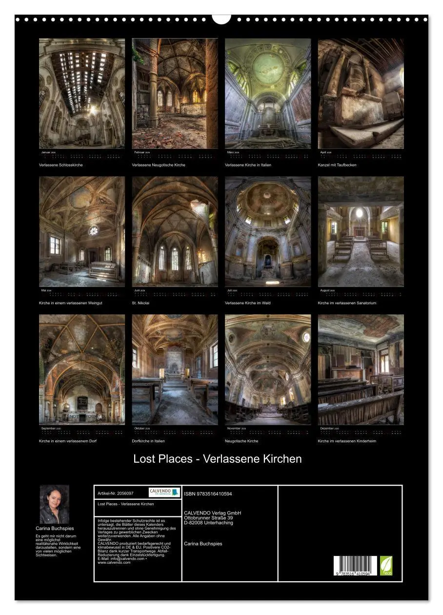 Bild: 9783516410594 | Lost Places - Verlassene Kirchen (Wandkalender 2026 DIN A2 hoch),...