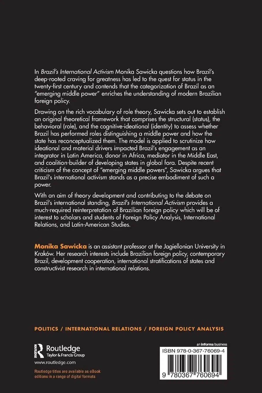 Rückseite: 9780367760694 | Brazil's International Activism | Roles of an Emerging Middle Power