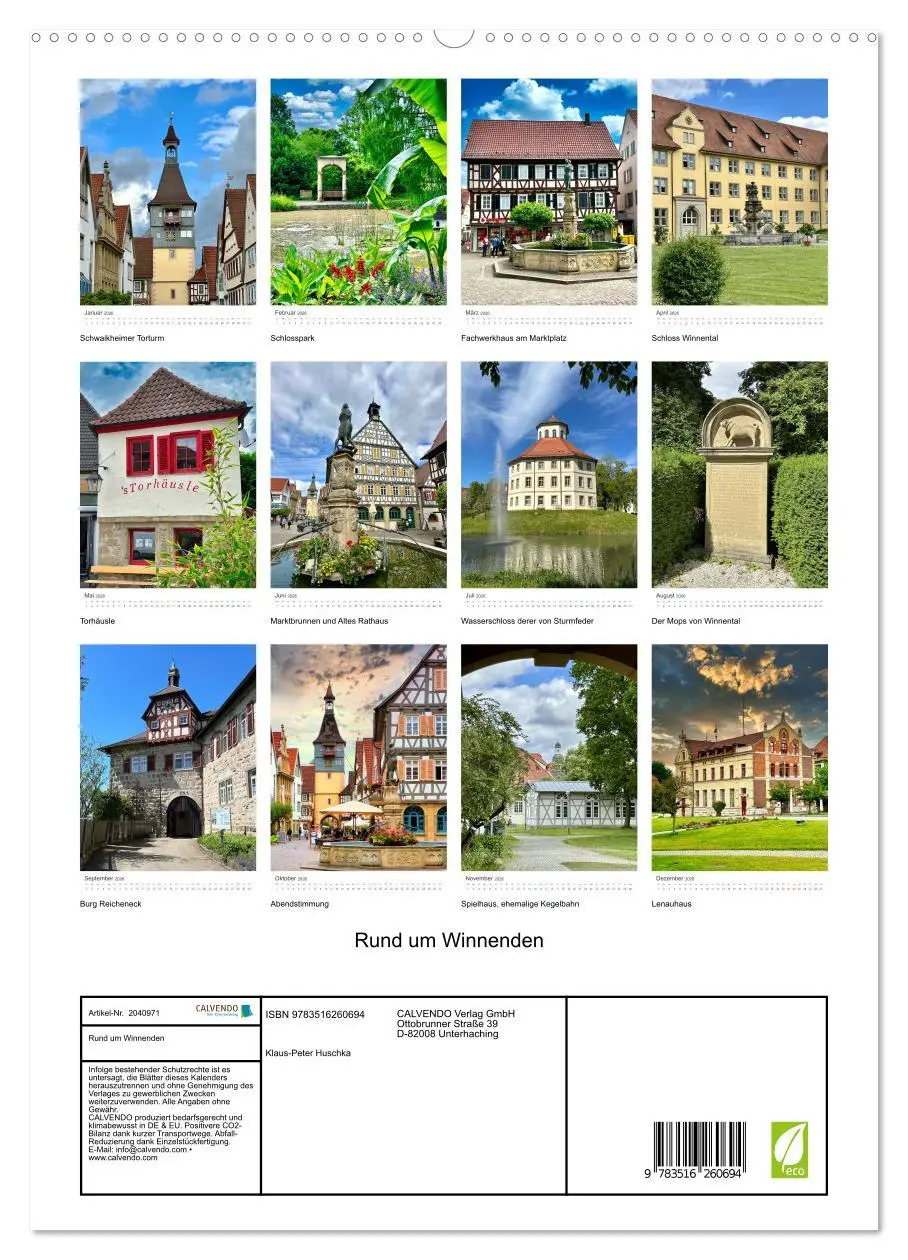 Bild: 9783516260694 | Rund um Winnenden (hochwertiger Premium Wandkalender 2026 DIN A2...