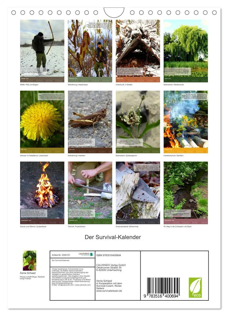 Bild: 9783516400694 | Der Survival-Kalender (Wandkalender 2026 DIN A4 hoch), CALVENDO...