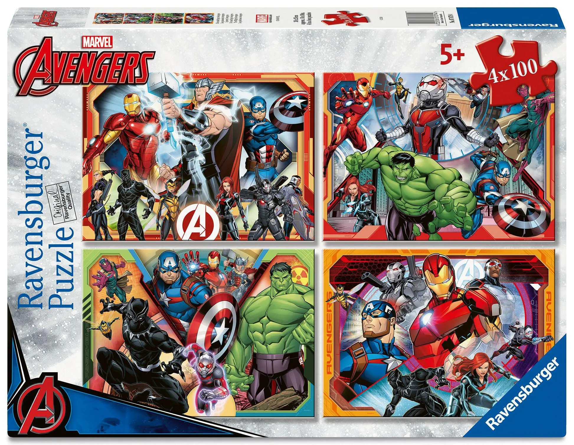 Cover: 4005556070794 | Kinderpuzzle 4x100 Teile - Marvel Avengers - Die mächtigen Avengers