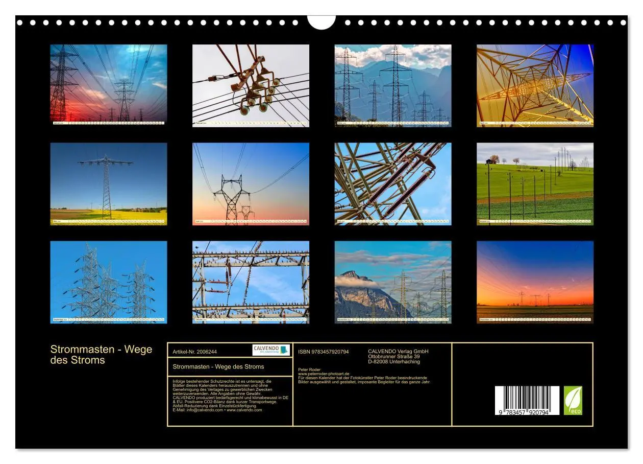 Bild: 9783457920794 | Strommasten - Wege des Stroms (Wandkalender 2026 DIN A3 quer),...