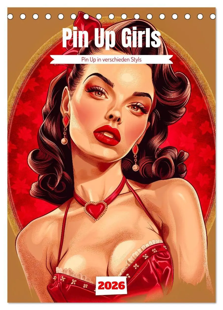 Cover: 9783516250794 | Retro PinUp Girls (Tischkalender 2026 DIN A5 hoch), CALVENDO...