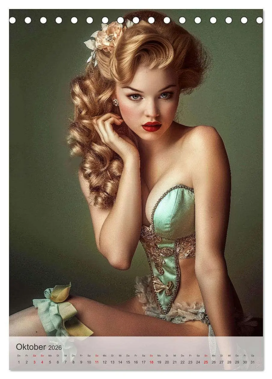 Bild: 9783516250794 | Retro PinUp Girls (Tischkalender 2026 DIN A5 hoch), CALVENDO...