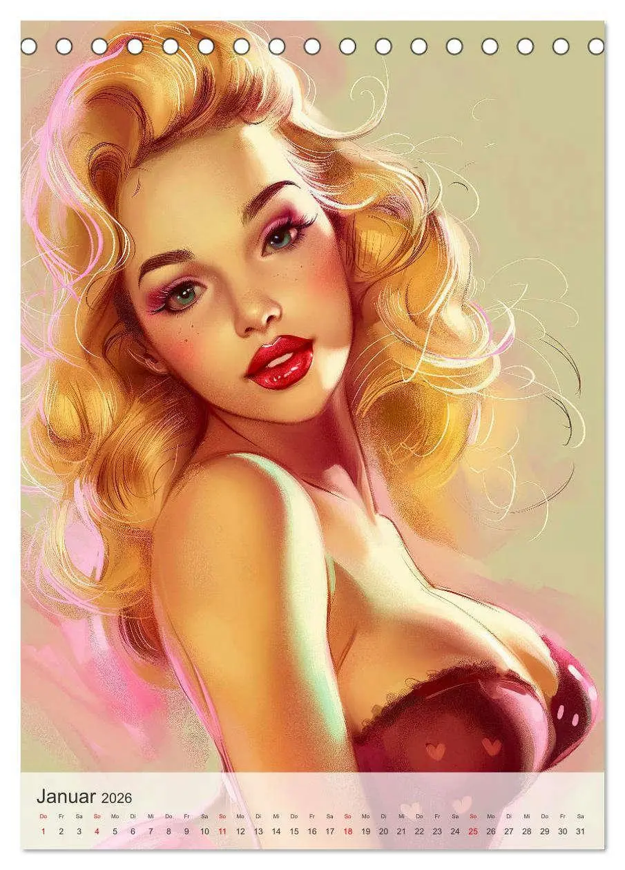 Bild: 9783516250794 | Retro PinUp Girls (Tischkalender 2026 DIN A5 hoch), CALVENDO...