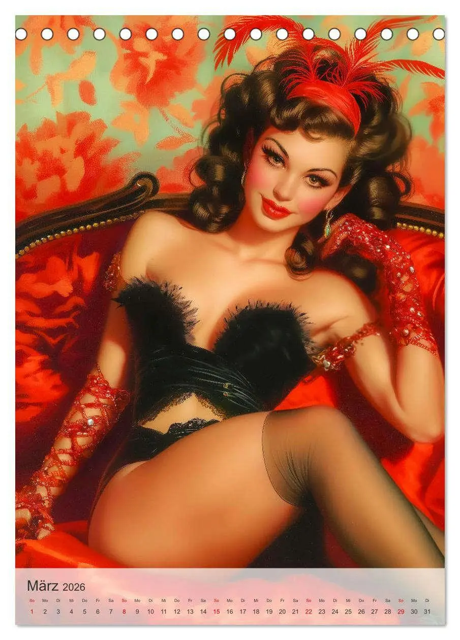 Bild: 9783516250794 | Retro PinUp Girls (Tischkalender 2026 DIN A5 hoch), CALVENDO...