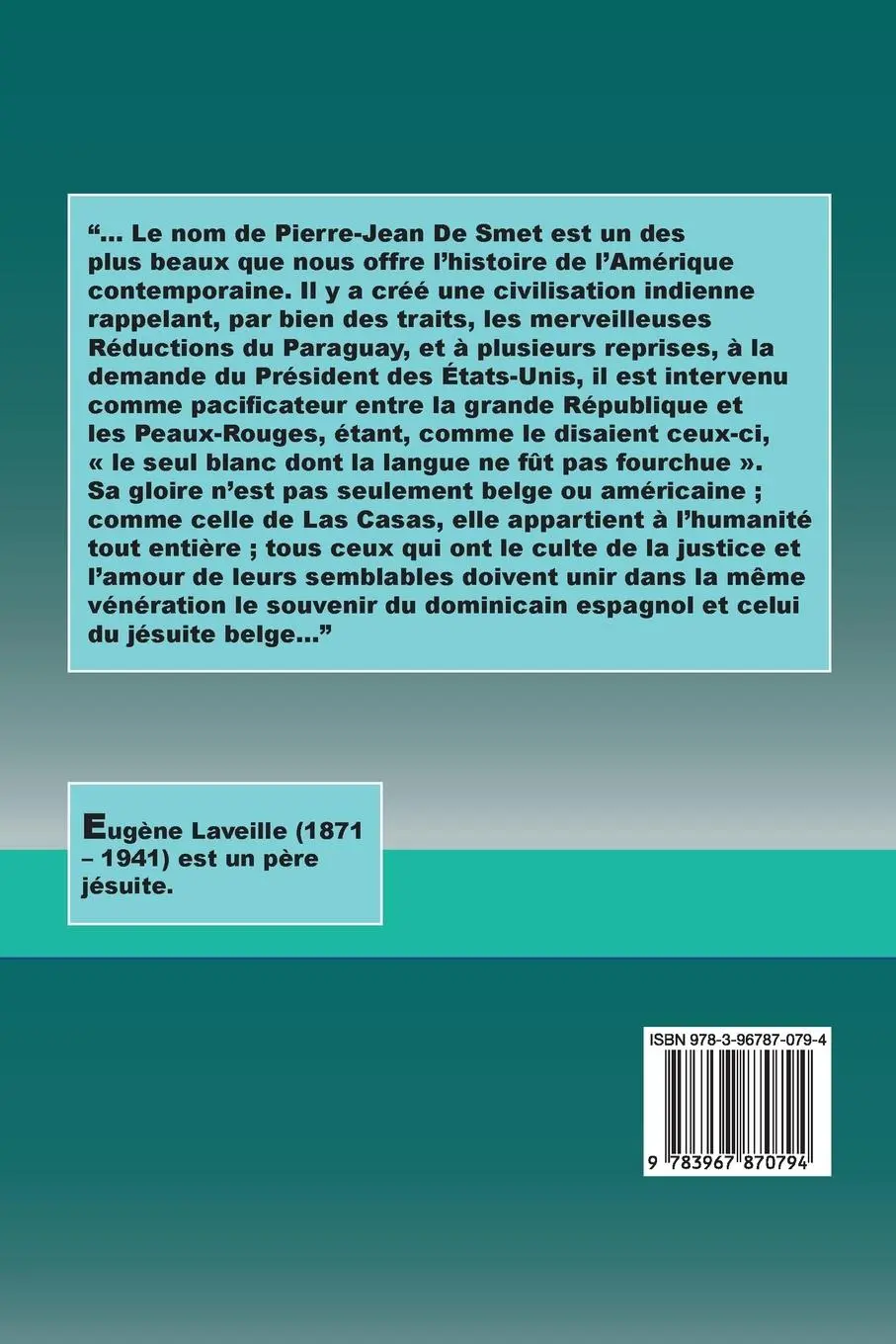Rückseite: 9783967870794 | Le Père De Smet | Eugène Laveille | Taschenbuch | Französisch | 2019