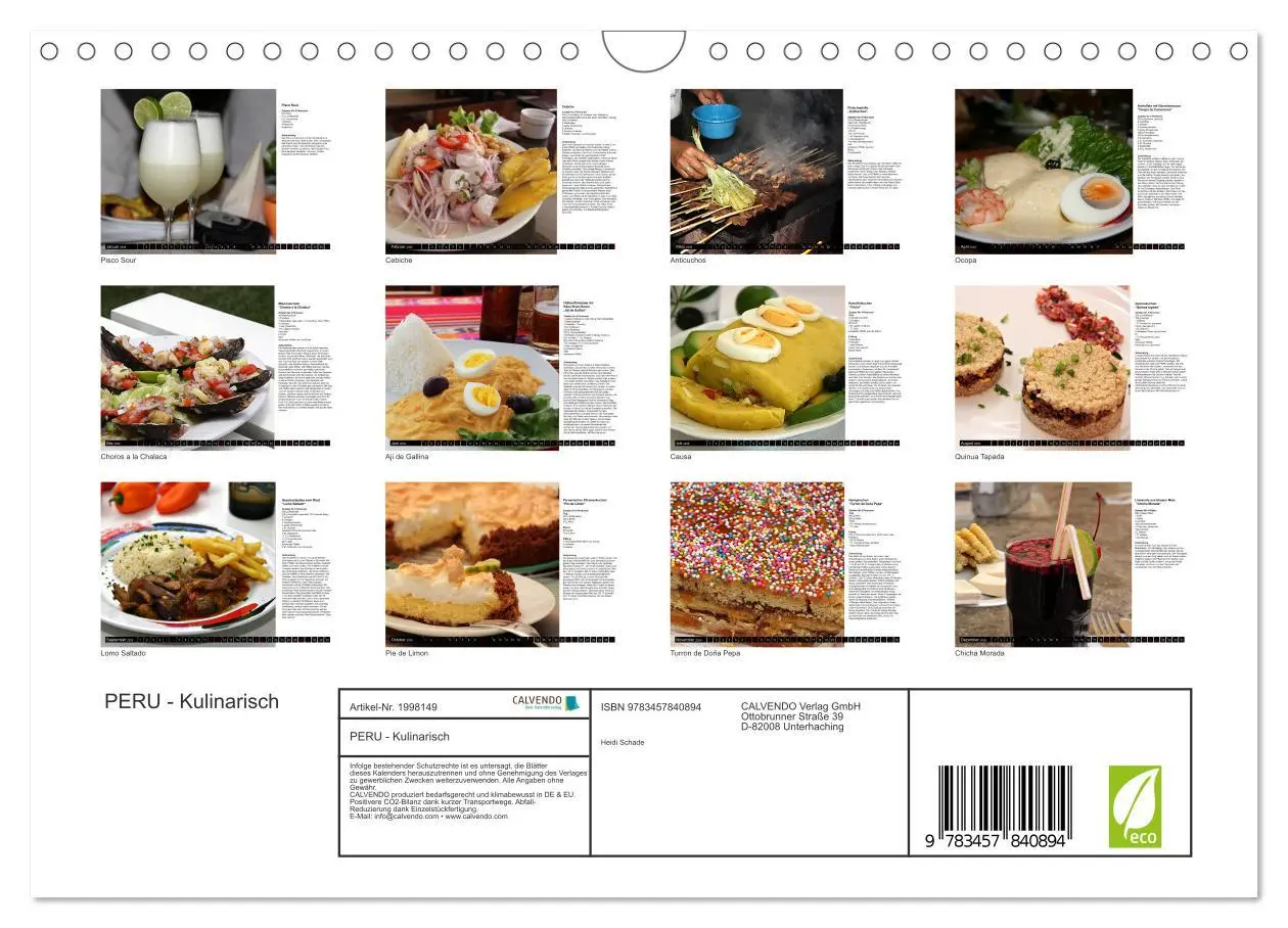 Bild: 9783457840894 | PERU - Kulinarisch (Wandkalender 2026 DIN A4 quer), CALVENDO...