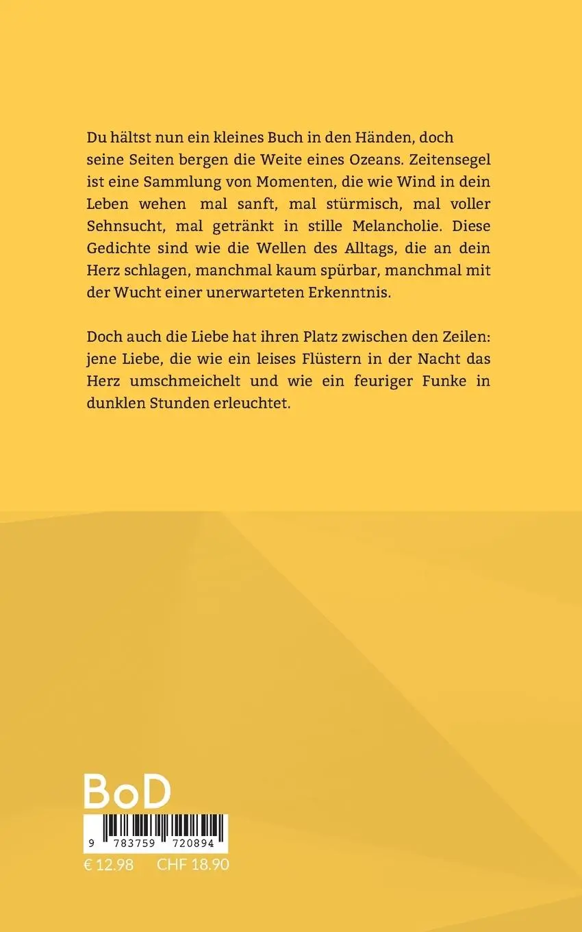 Rückseite: 9783759720894 | Zeitensegel | Poesie des Alltags | Frank Kralemann | Taschenbuch