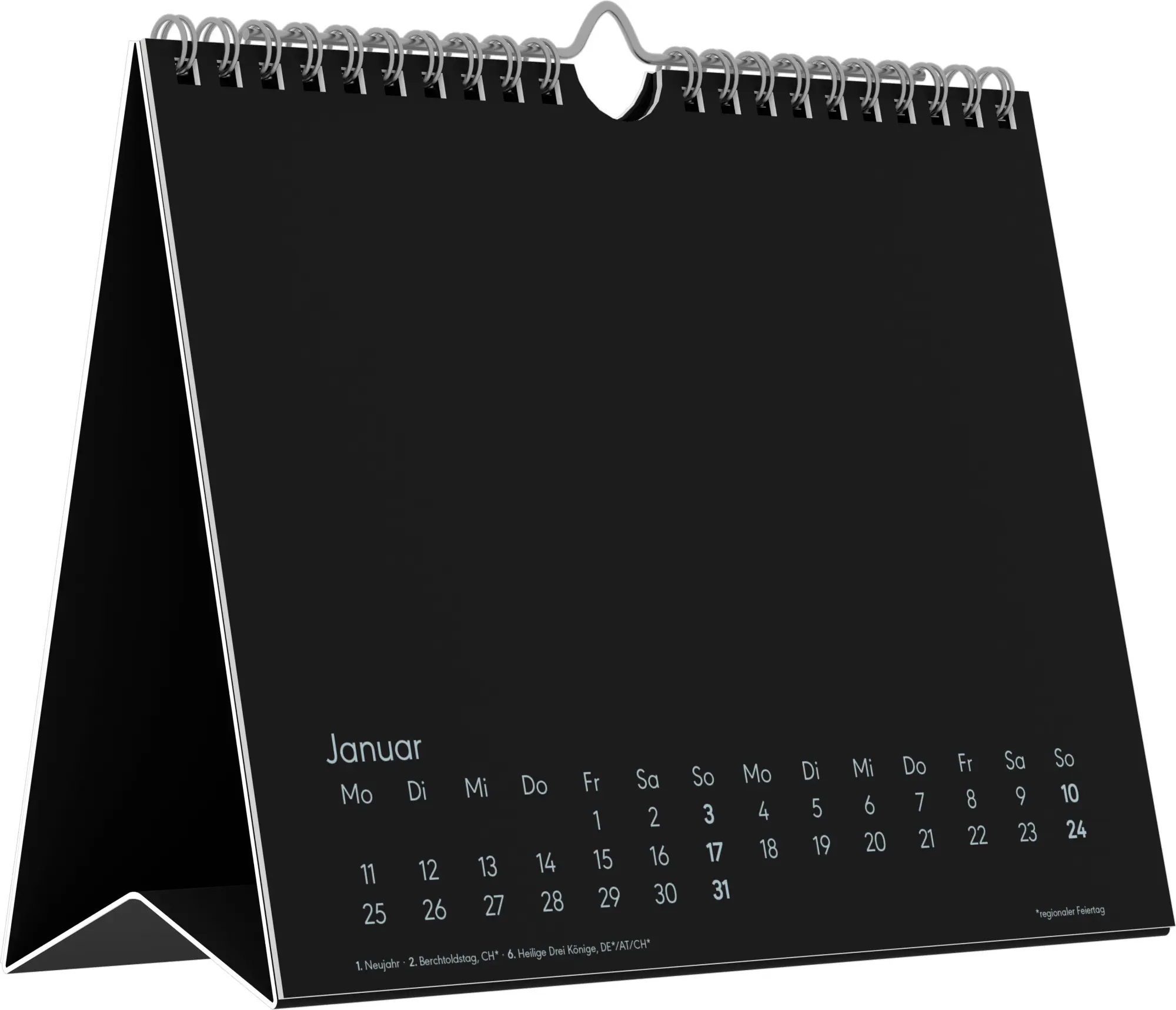 Bild: 4069095010994 | Kreativkalender Tischaufsteller quer schwarz 2027 | KG | Kalender