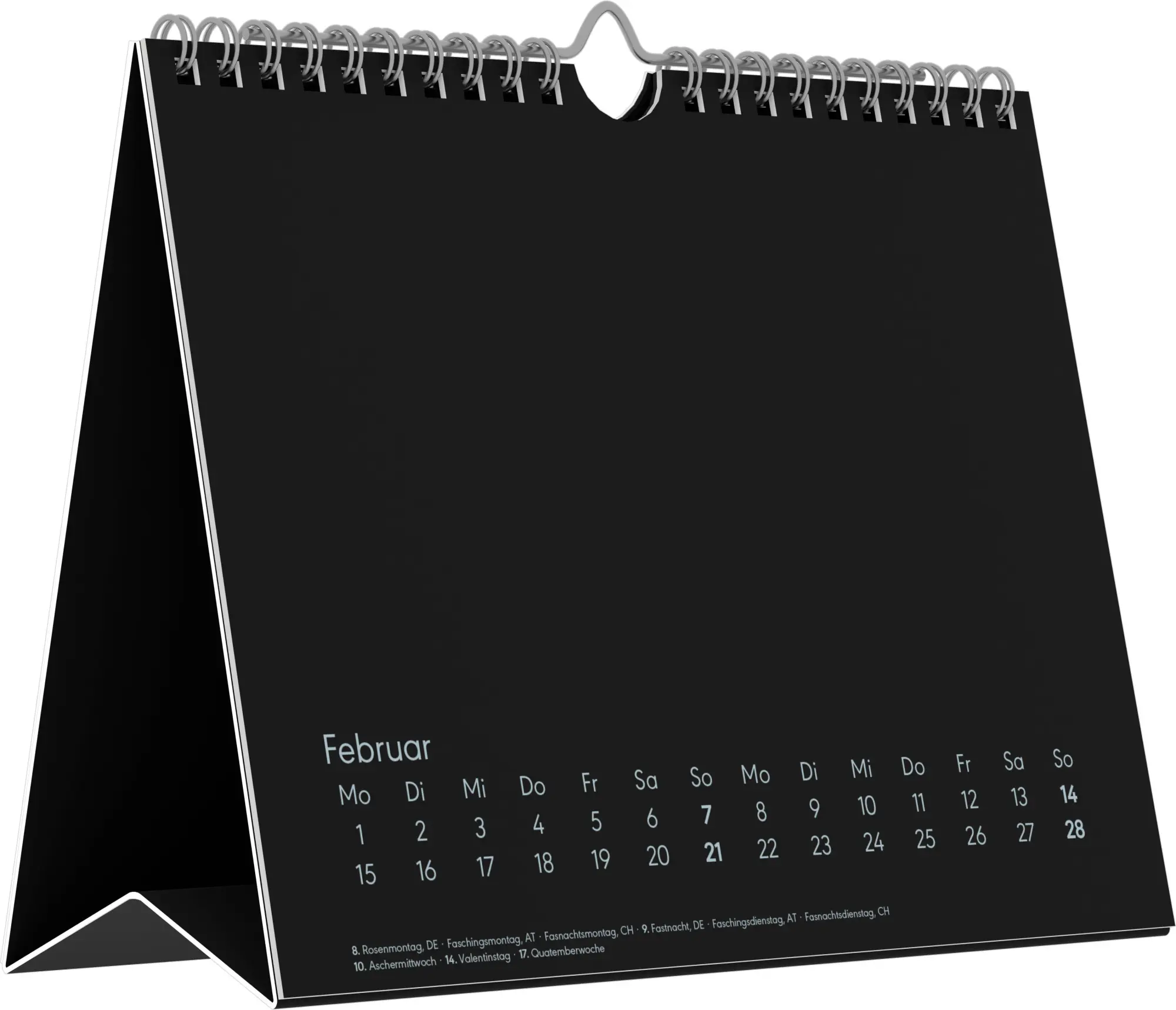 Bild: 4069095010994 | Kreativkalender Tischaufsteller quer schwarz 2027 | KG | Kalender