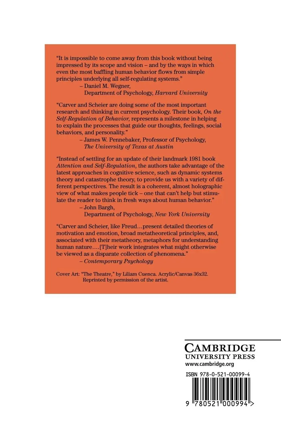 Rückseite: 9780521000994 | On the Self-Regulation of Behavior | Charles S. Carver (u. a.) | Buch