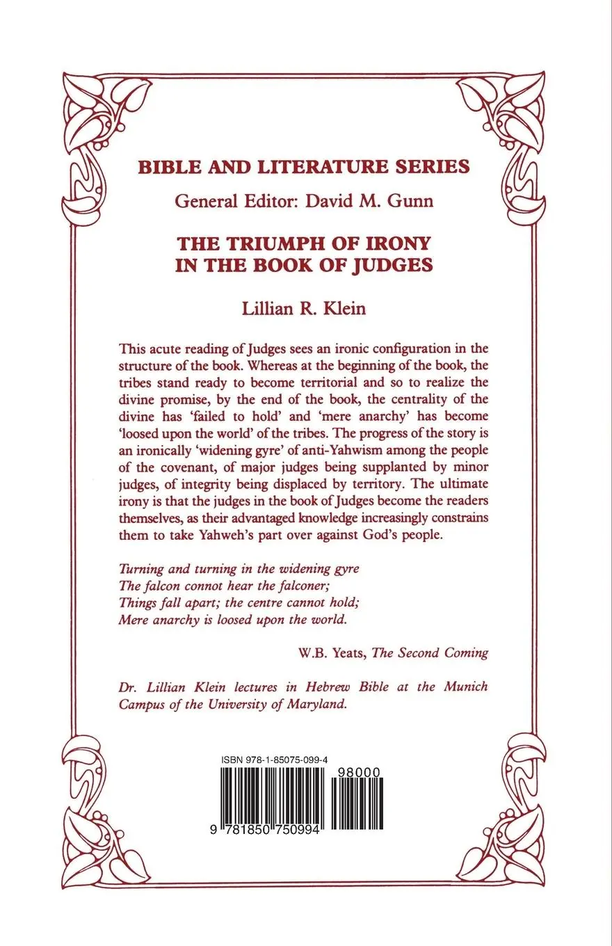 Rückseite: 9781850750994 | Triumph of Irony in the Book of Judges | Lillian R. Klein | Buch