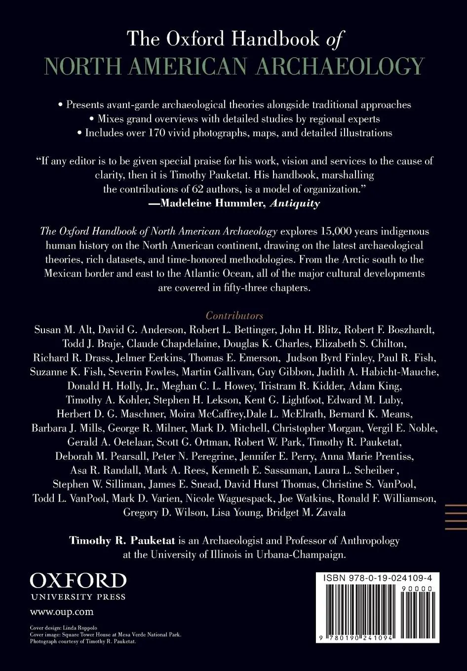 Rückseite: 9780190241094 | Oxford Handbook of North American Archaeology | Timothy Pauketat