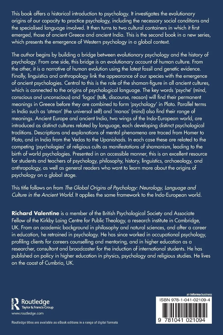 Rückseite: 9781041021094 | Shamanism and Psychology in Ancient Greece and India | Valentine