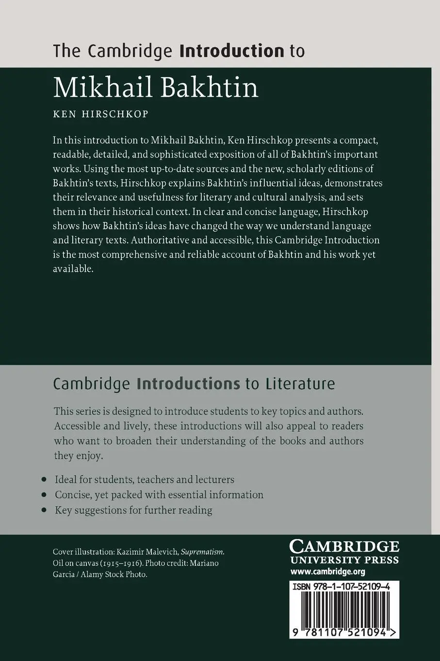 Rückseite: 9781107521094 | The Cambridge Introduction to Mikhail Bakhtin | Ken Hirschkop | Buch