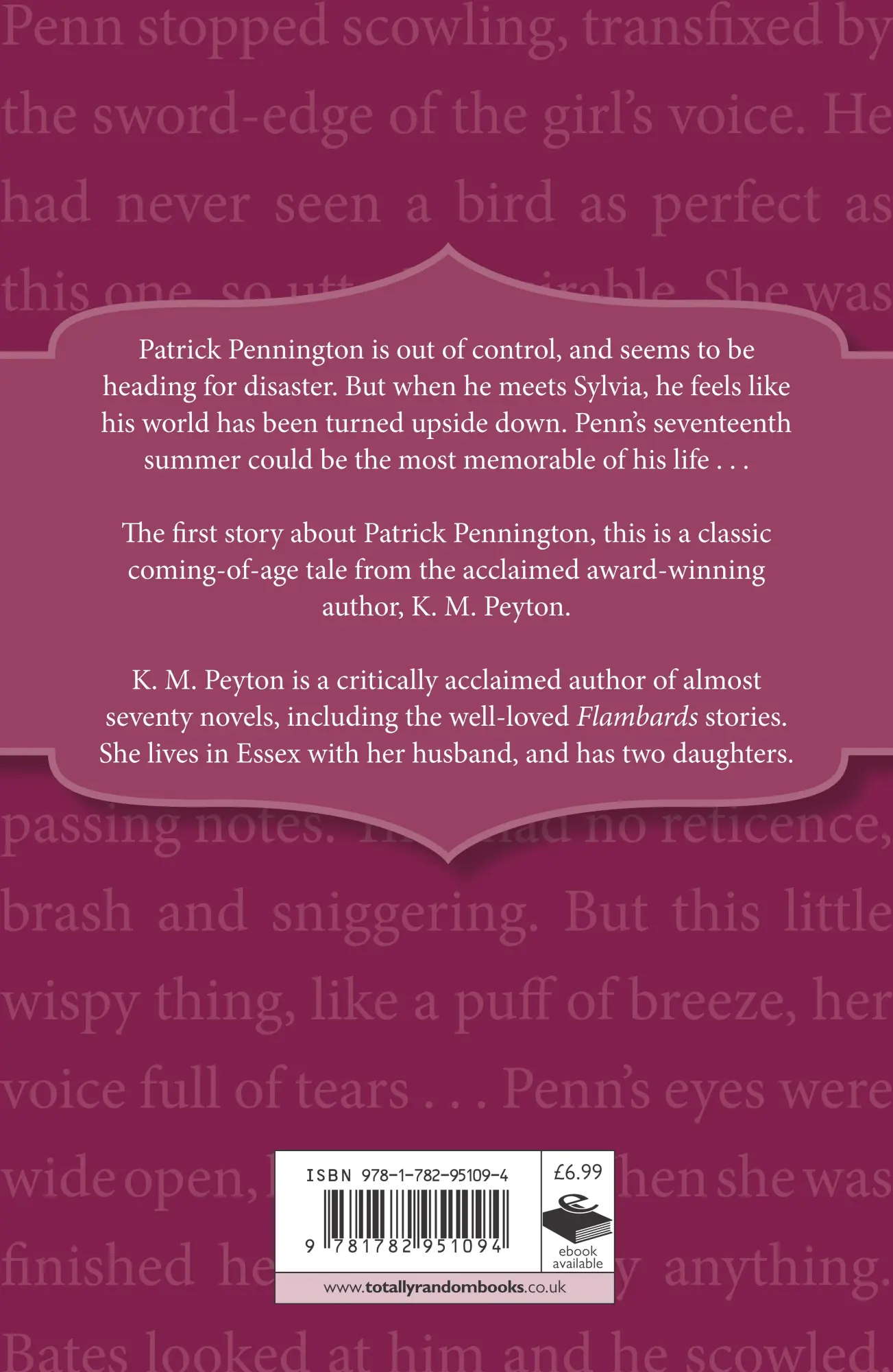 Rückseite: 9781782951094 | Penningtons Seventeenth Summer | K M Peyton | Taschenbuch | Englisch