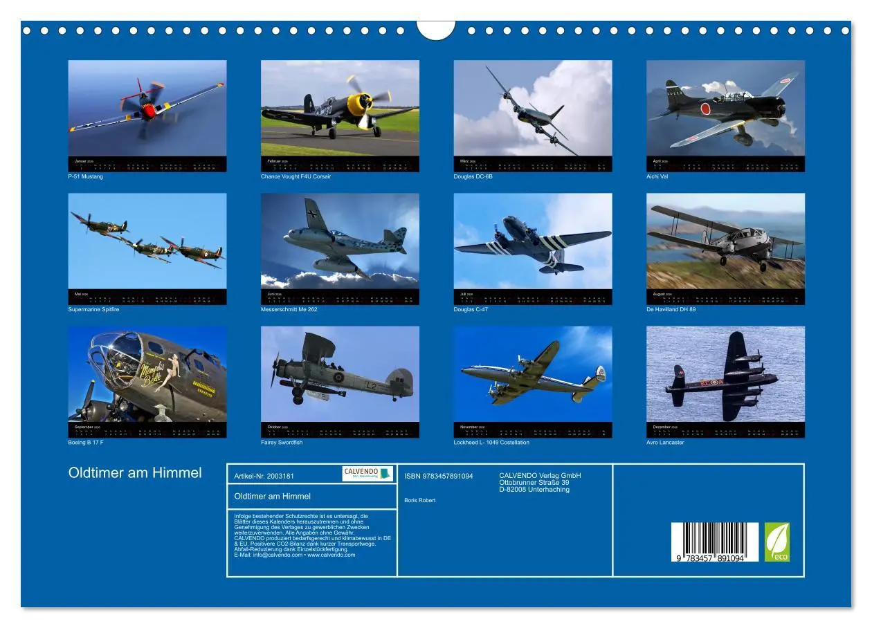 Bild: 9783457891094 | Oldtimer am Himmel (Wandkalender 2026 DIN A3 quer), CALVENDO...