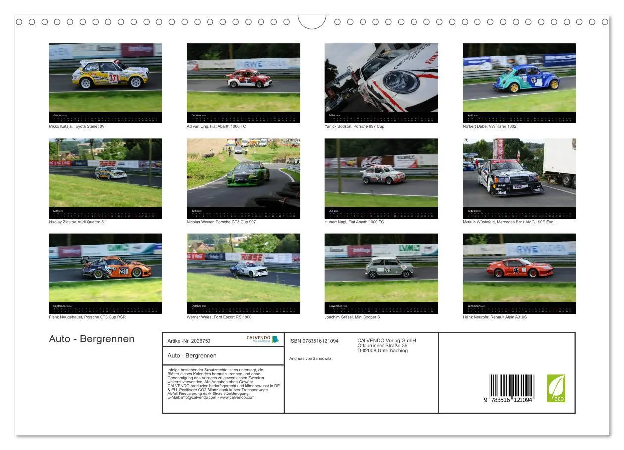 Bild: 9783516121094 | Auto - Bergrennen (Wandkalender 2026 DIN A3 quer), CALVENDO...