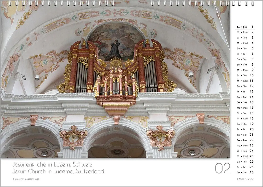 Bild: 9783969031094 | Der Orgelkalender, ein Musik-Kalender 2026, DIN A4 | Peter Bach Jr.