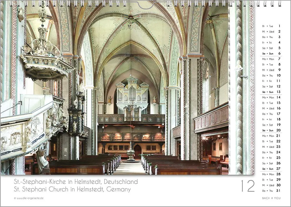 Bild: 9783969031094 | Der Orgelkalender, ein Musik-Kalender 2026, DIN A4 | Peter Bach Jr.