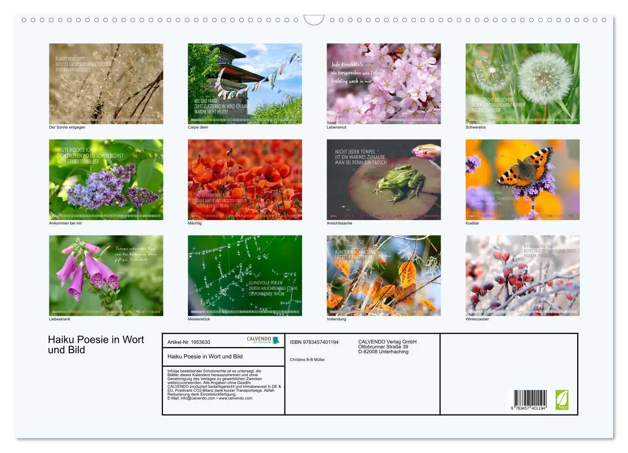 Bild: 9783457401194 | Haiku Poesie in Wort und Bild (Wandkalender 2026 DIN A2 quer),...